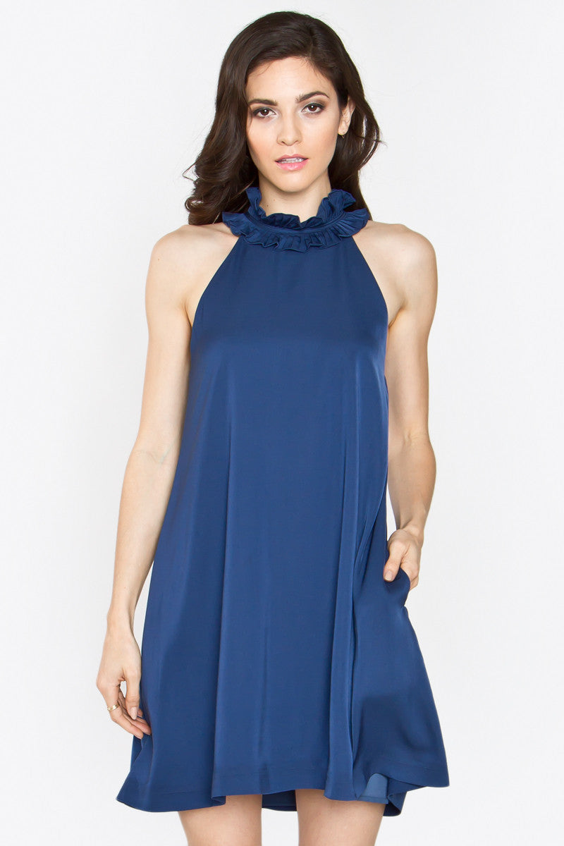 RUFFLE CORSAGE DRESS