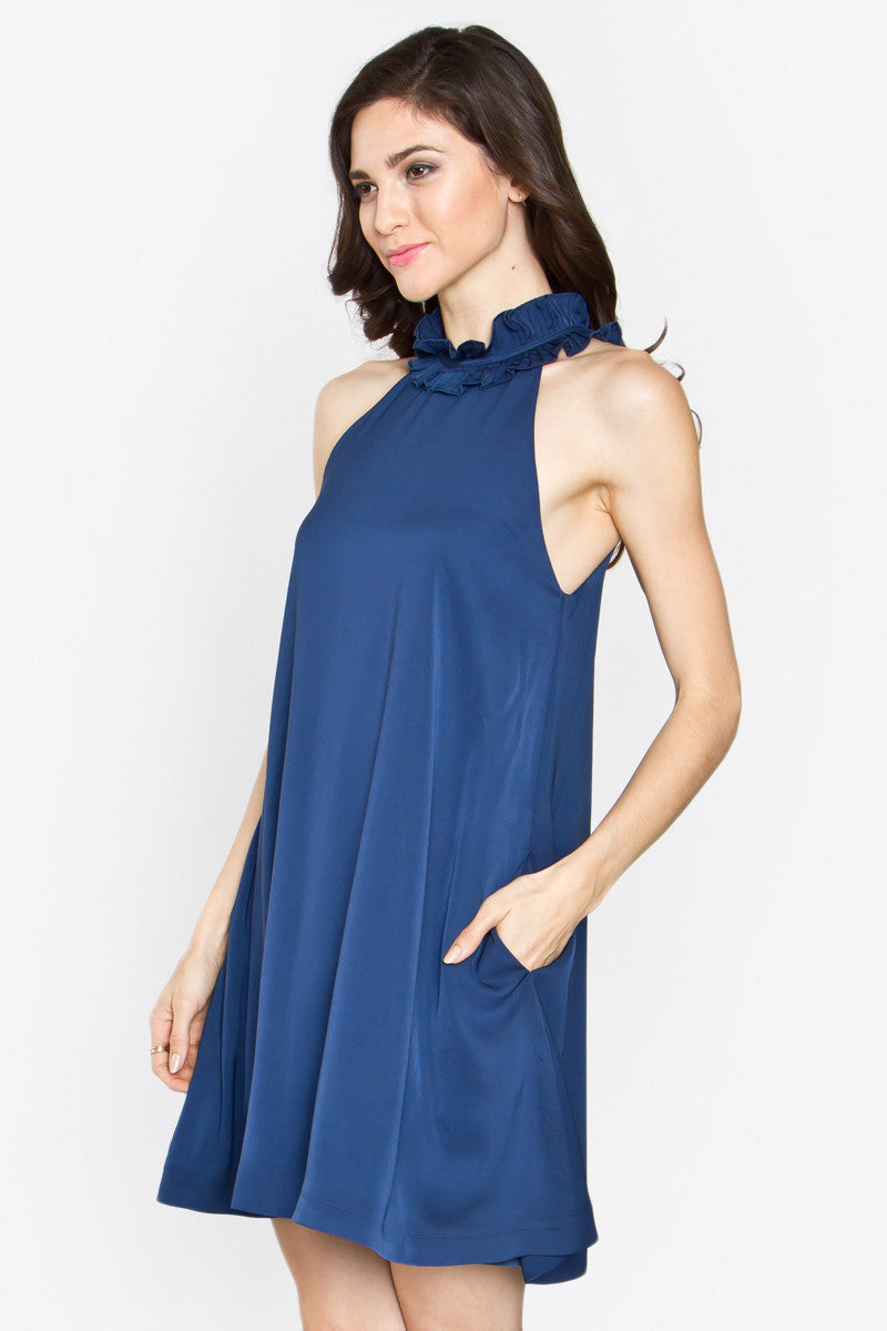 RUFFLE CORSAGE DRESS