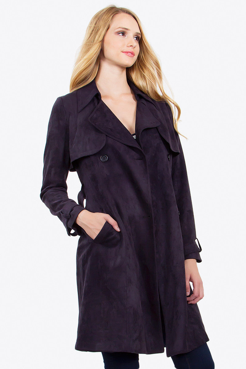 Glenna Suede Trench Coat