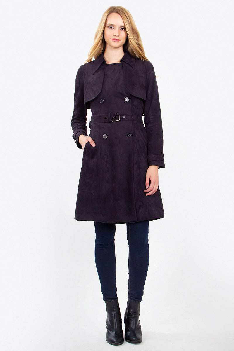 Glenna Suede Trench Coat